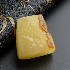 蜜蜡达摩吊坠