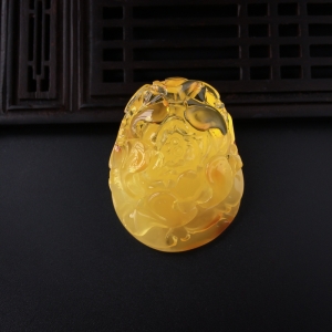 金包蜜蜜蜡牡丹吊坠