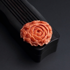 MOMO红珊瑚牡丹花吊坠