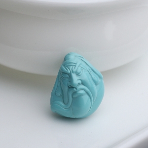 绿松石关羽雕刻件