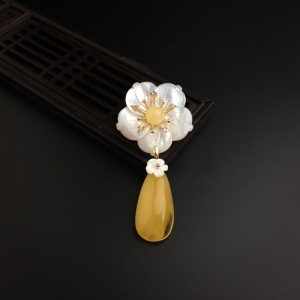 银镀金镶金绞蜜鸡油黄蜜蜡两用款