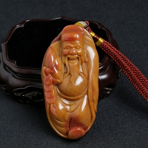黄龙玉财神手把件