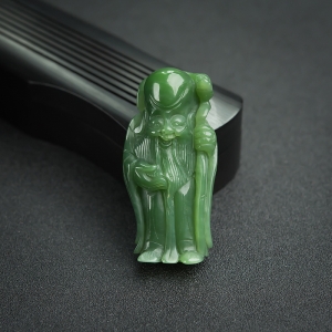 俄料碧玉山料寿公吊坠