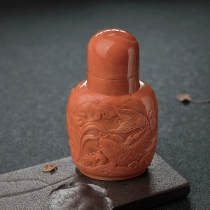 MOMO橘色珊瑚鼻烟壶