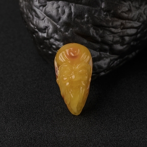 鸡油黄蜜蜡寿星吊坠
