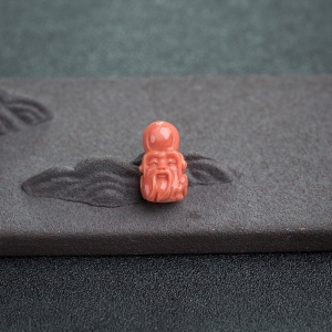 MOMO橘色珊瑚寿星吊坠