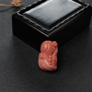 MOMO橘红珊瑚寿公吊坠