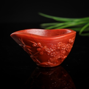 柿子红南红岁寒三友酒杯