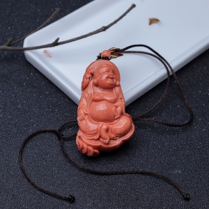 MOMO橘色珊瑚福在眼前吊坠