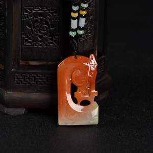 糯种红翡吉祥吊坠