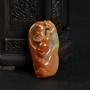 糯种红翡达摩吊坠
