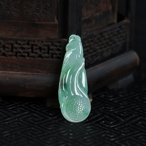 糯种飘翠翡翠英明神武吊坠