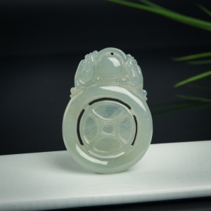 糯种翡翠福禄寿吊坠