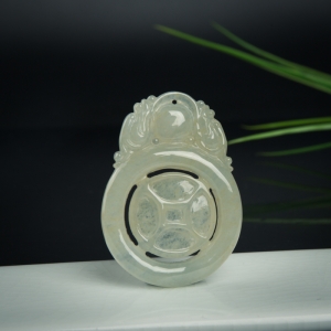 糯冰种翡翠福禄寿吊坠