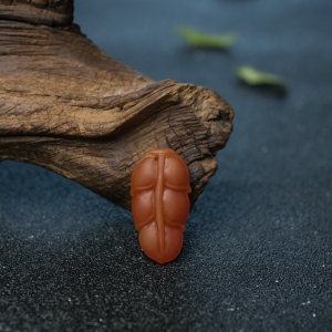 柿子红南红叶子吊坠
