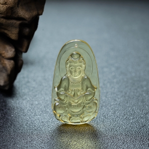 金珀观音吊坠