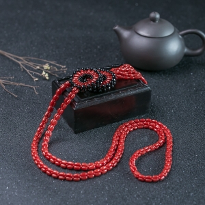 沙丁珊瑚毛衣链