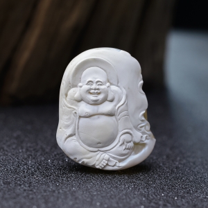瓷白白蜜弥勒佛吊坠