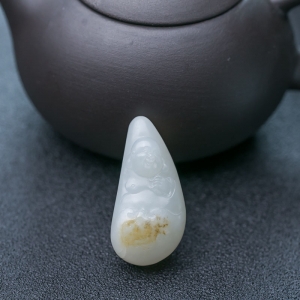 籽料和田白玉弥勒佛吊坠