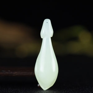 籽料和田白玉玉兰花吊坠