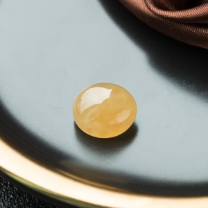 冰种黄翡翡翠戒面
