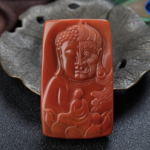 柿子红南红一念之间吊坠