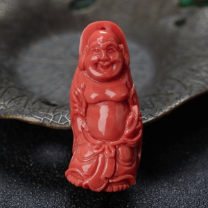 MOMO珊瑚弥勒佛吊坠