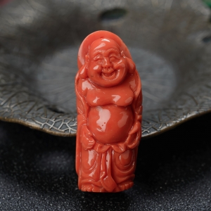 MOMO珊瑚弥勒佛吊坠