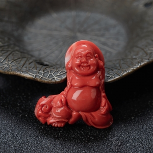 MOMO珊瑚弥勒佛吊坠