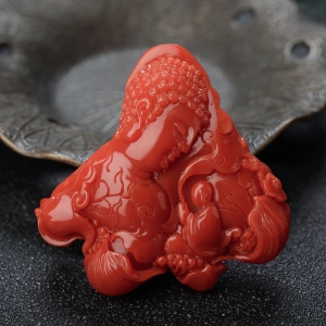 沙丁珊瑚悟道吊坠