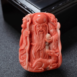 MOMO珊瑚寿星吊坠
