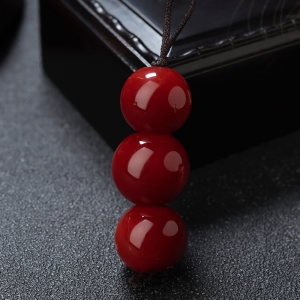 阿卡牛血红珊瑚苹果珠（三件）