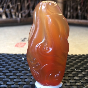冰红南红一心向佛吊坠