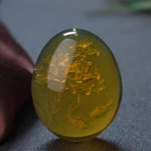 墨西哥蓝珀年年有余吊坠