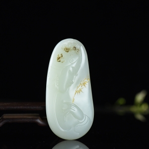 山流水料和田白玉兰香吊坠