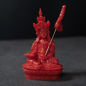 沙丁珊瑚莲花生大士摆件