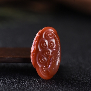 柿子红南红年年有余吊坠