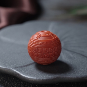 19.5mm柿子红南红回纹珠