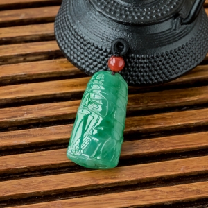 糯冰种飘翠翡翠节节高升吊坠