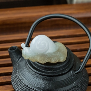 糯冰种飘黄翡翡翠安居乐业吊坠