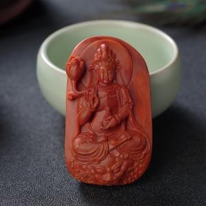 柿子红南红观音吊坠