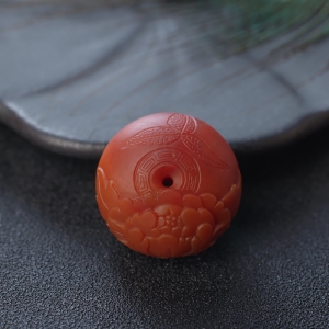 柿子红南红花开富贵平安扣吊坠