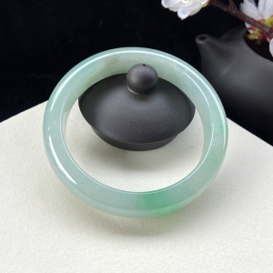 56mm冰种翠绿翡翠平安镯