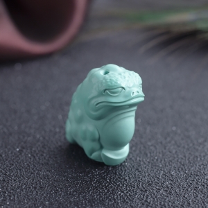 中瓷蓝绿绿松石三脚金蟾吊坠