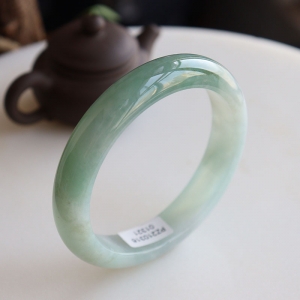 55mm糯冰种油青翡翠平安镯
