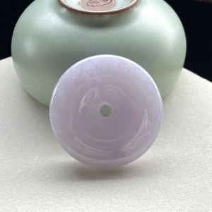 糯种浅紫罗兰翡翠吊坠