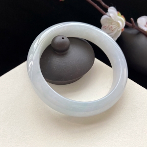 54.5mm糯冰种翡翠平安镯