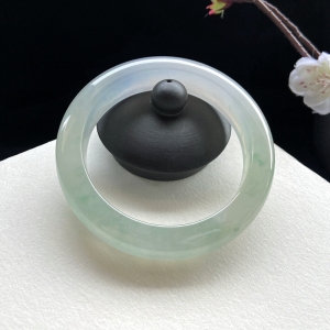 55mm高冰种飘花翡翠平安镯