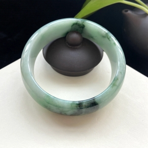 58.5mm糯种飘花翡翠平安镯