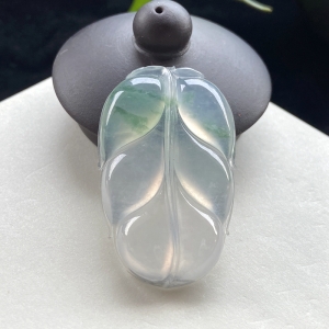 高冰种飘花翡翠叶子